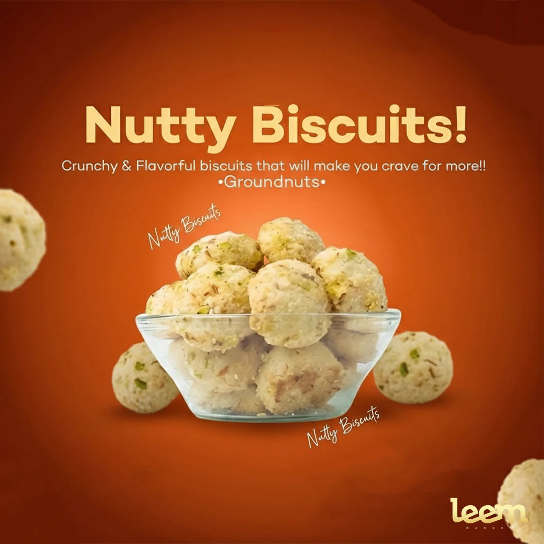 Nutty Biscuits – Rich, Crunchy & Protein-Packed Delight (250g)