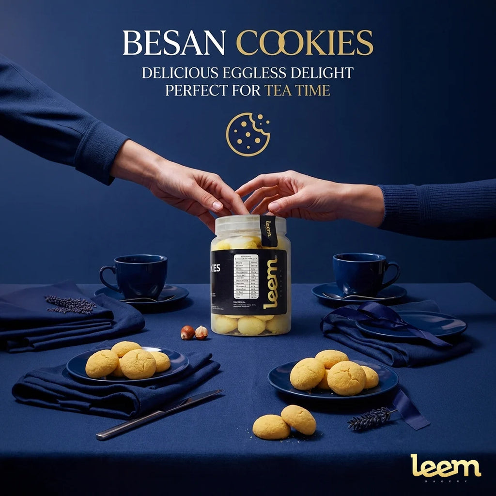 Besan Cookies (Eggless) | Homemade Gram Flour Cookies – LEEM Bakery (300g)